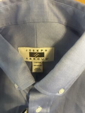 Joseph Abboud Custom Men's Dress Shirt 16.5 31 Blue 100% Cotton NWT